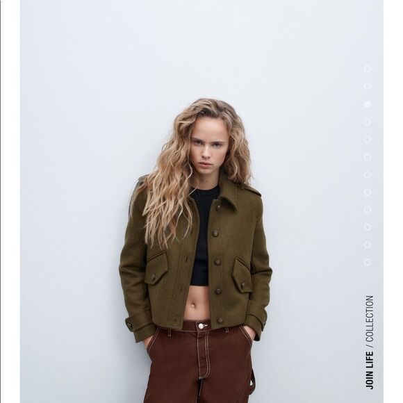 Zara fabric blend crop jacket - Picture 4 of 7